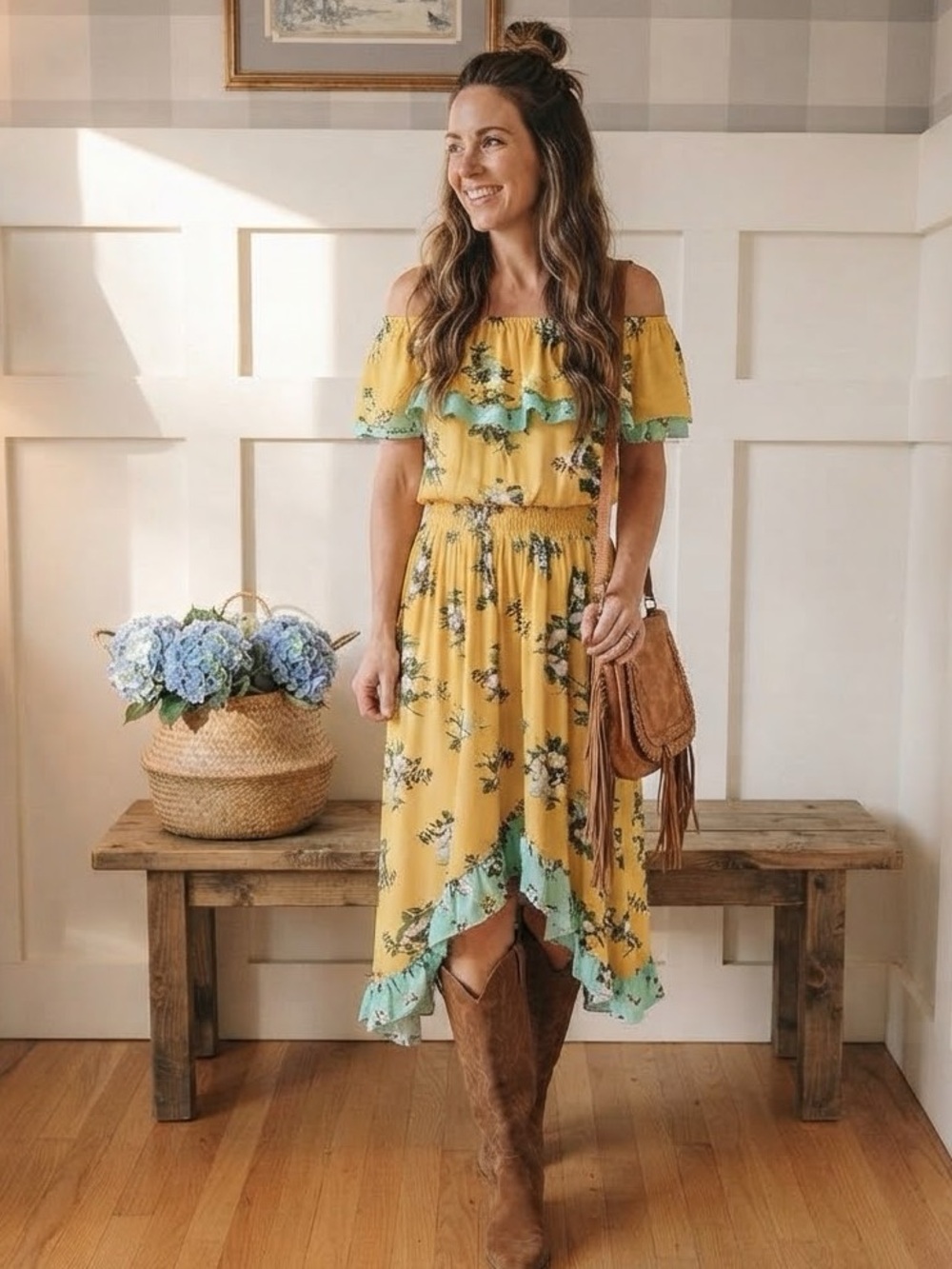 Matilda Jane Yellow Sundress with Flutter Hem‎ Size XS​